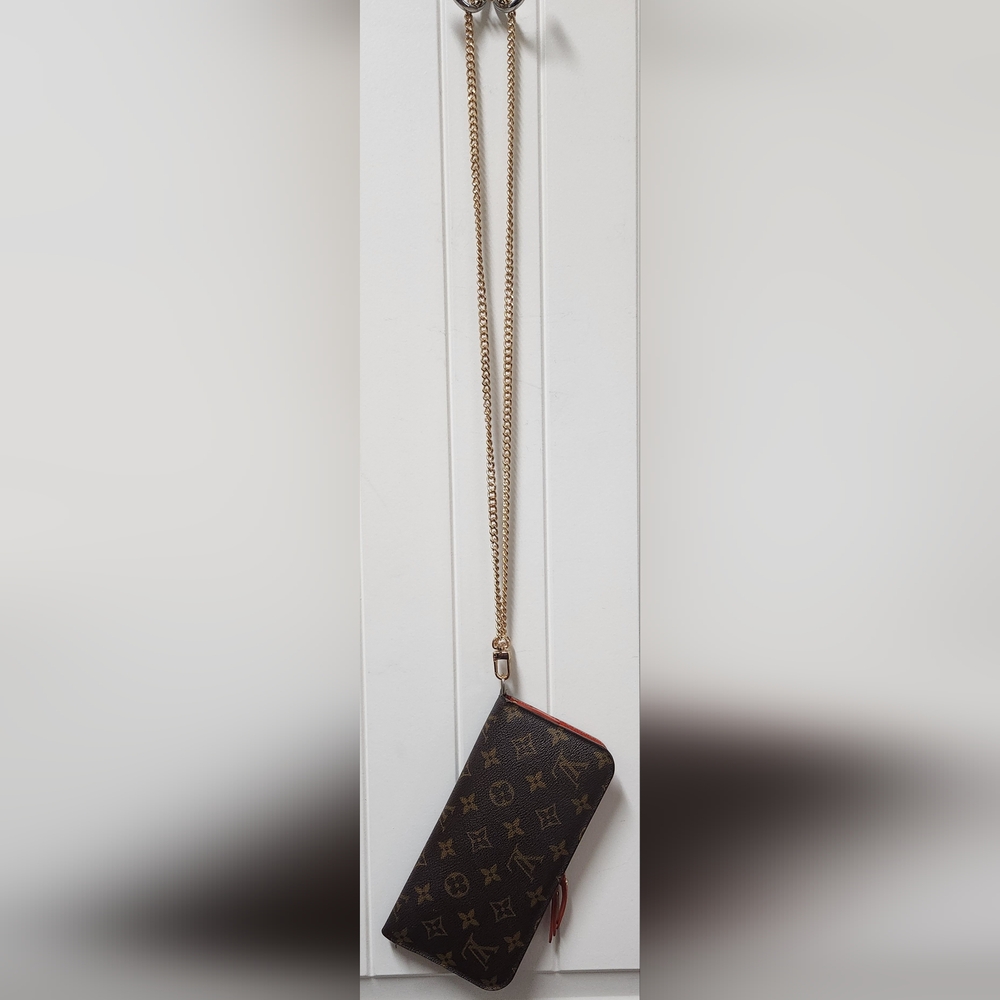 LOUIS VUITTON Rouge Monogram Coated Canvas Wallet/Wristlet/Bag - Picture 7 of 15